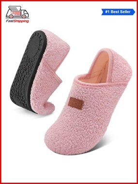 🎅 Fuzzy Slipper Socks Women Non Slip Rubber Sole Machine Washable